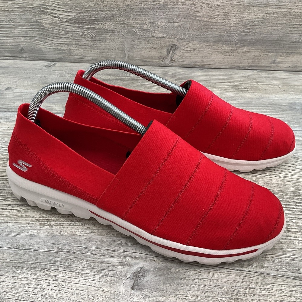 Skechers GOwalk Oasis Shoes Womens Size 11 Red Slip On Walking Sneakers 13530